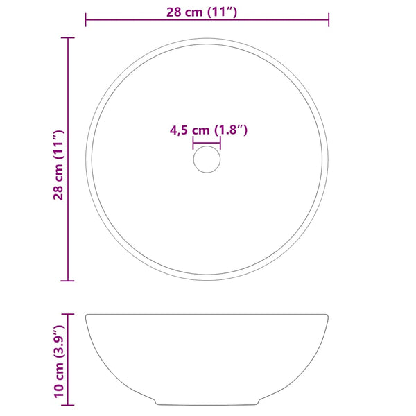 Pesuallas Gloss Musta Ø28x10 cm Keramiikka