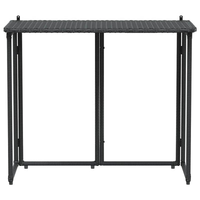 Taitettava puutarhapöytä Musta 90x51x75 cm polyrottinki