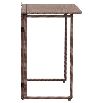 Kokoontaittuva puutarhapöytä Ruskea 90x51x75 cm polyrottinki
