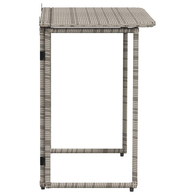 Taitettava puutarhapöytä Harmaa 90x51x75 cm polyrottinki
