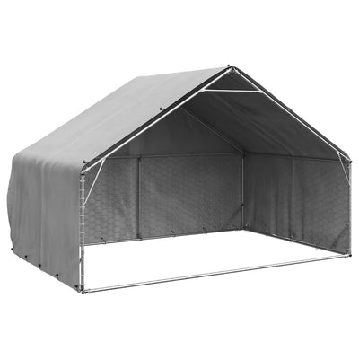 Galvanoitua ulkoilukoira kennel kannella Montenegro 3x2x1,9 m (terästä)