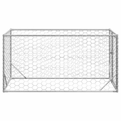 Galvanoitu ulkokoirakennel oven kanssa Virvioara 2x1x1 m (teräs)