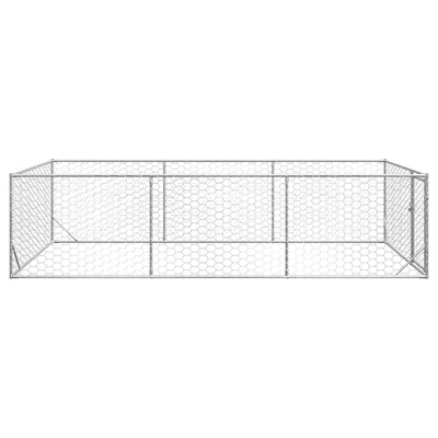 Galvanoitu ulkokoirakennel oven kanssa Virvioara 2x4x1 m (teräs)