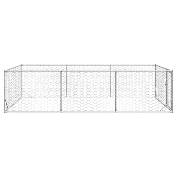 Galvanoitu ulkokoirakennel oven kanssa Virvioara 2x4x1 m (teräs)