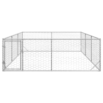 Galvanoitu teräs ulkokoirakennel oven kanssa Virvioara 3x4x1 m