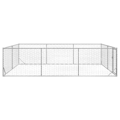 Galvanoitu teräs ulkokoirakennel oven kanssa Virvioara 3x4x1 m