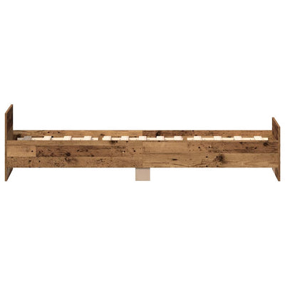 Sängynrunko ilman patjaa vanha puu 90x200 cm tekninen puu