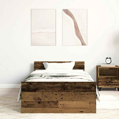 Sängynrunko ilman patjaa vanha puu 100x200 cm tekninen puu