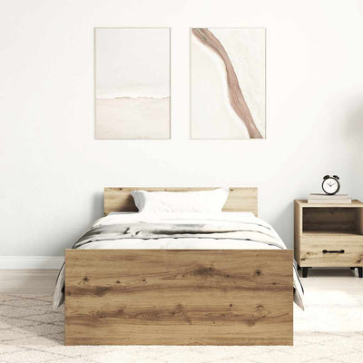 Sängynrunko ilman patjaa artisaanitammi 100x200 cm tekninen puu