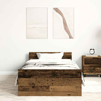 Sängynrunko ilman patjaa vanha puu 90x190 cm tekninen puu