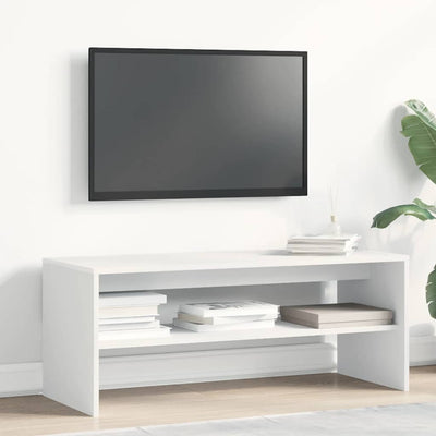 TV-taso valkoinen 100x40x40 cm lastulevy