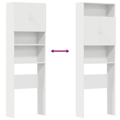 Valkoinen pyykinpesukonekaappi Orfanul 64x24x190cm (engineered wood)