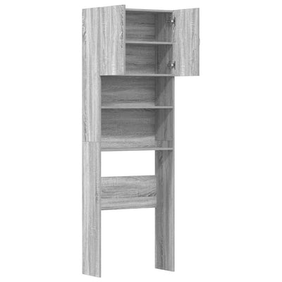 Pyykinpesukonekaappi Harmaa Sonoma 64x24x190 cm tekninen puu
