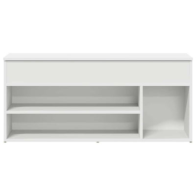 Kenkäpenkki Valkoinen 102x30,5x45 cm Engineered Wood