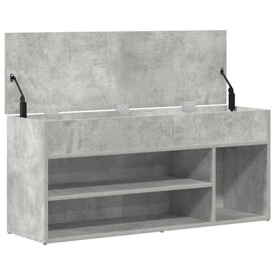Kenkäpenkki betoninharmaa 102x30,5x45 cm tekninen puu