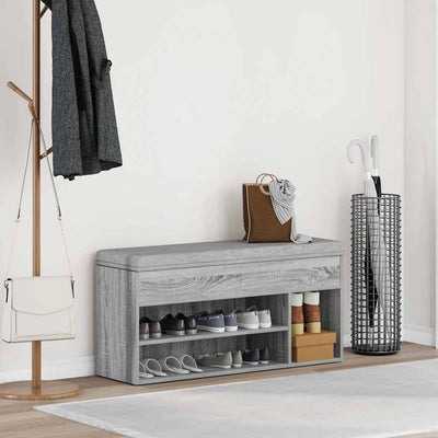 Kenkäpenkki harmaa Sonoma 102x30,5x45 cm tekninen puu