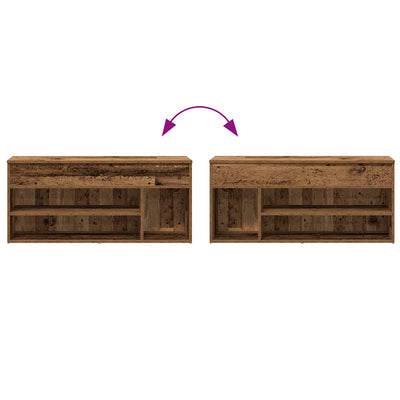 Kenkäteline vanha puu 102x30,5x45 cm tekninen puu