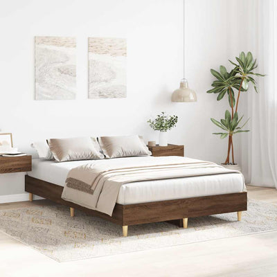Sängynrunko Ei Patjaa Ruskea Tammi 120x200 cm Engineered Wood