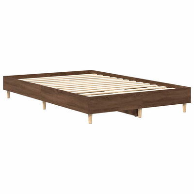 Sängynrunko Ei Patjaa Ruskea Tammi 120x200 cm Engineered Wood