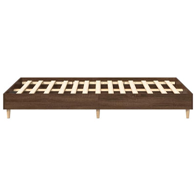 Sängynrunko Ei Patjaa Ruskea Tammi 120x200 cm Engineered Wood