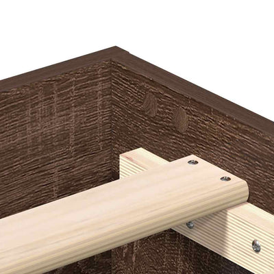 Sängynrunko Ei Patjaa Ruskea Tammi 120x200 cm Engineered Wood
