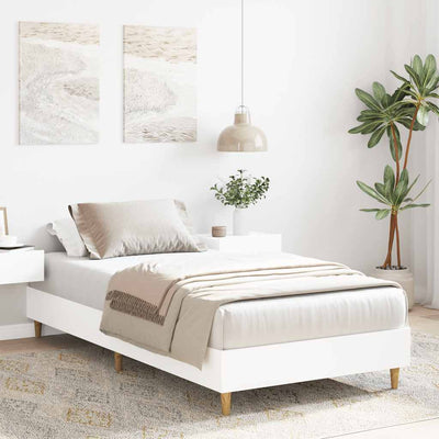 Sängynrunko Ei Patjaa Valkoinen 100x200 cm Engineered Wood
