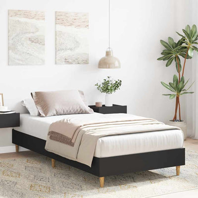 Sängynrunko Ei Patjaa Musta 100x200 cm Engineered Wood