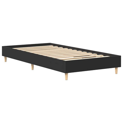 Sängynrunko Ei Patjaa Musta 100x200 cm Engineered Wood