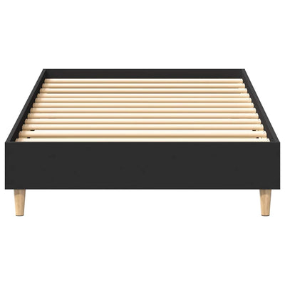 Sängynrunko Ei Patjaa Musta 100x200 cm Engineered Wood