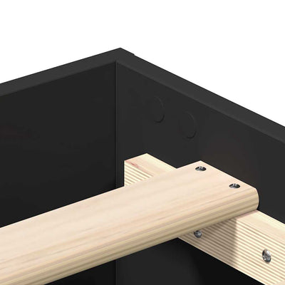 Sängynrunko Ei Patjaa Musta 100x200 cm Engineered Wood