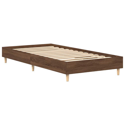 Sängynrunko Ei Patjaa Ruskea Tammi 100x200 cm Engineered Wood