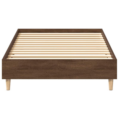 Sängynrunko Ei Patjaa Ruskea Tammi 100x200 cm Engineered Wood