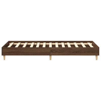 Sängynrunko Ei Patjaa Ruskea Tammi 100x200 cm Engineered Wood