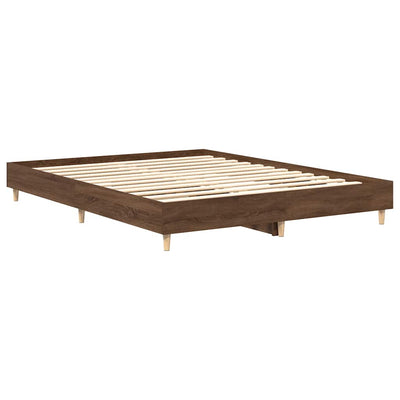 Sängynrunko Ei Patjaa Ruskea Tammi 100x200 cm Engineered Wood
