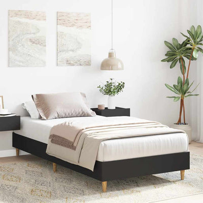 Sängynrunko Ei Patjaa Musta 90x200 cm Engineered Wood