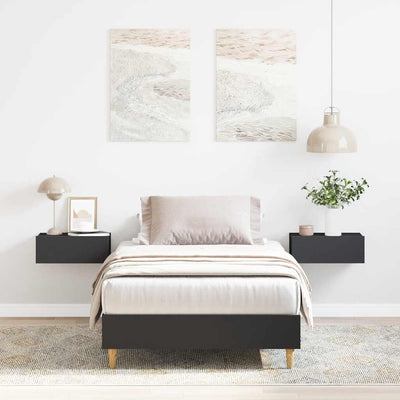 Musta sängynrunko ei patjaa Margarusa 90x200cm (engineered wood)