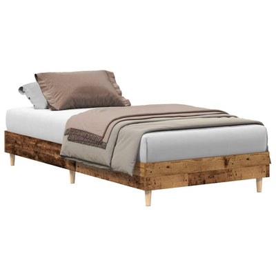 Sängynrunko Ei Patjaa Vanha puu 90x200 cm Engineered Wood
