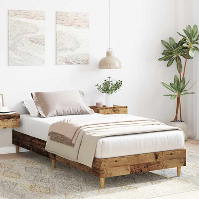 Sängynrunko Ei Patjaa Vanha puu 90x200 cm Engineered Wood