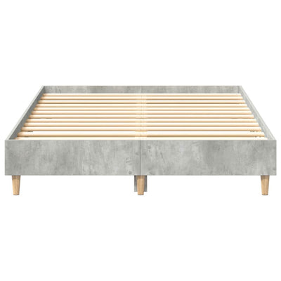 Sängynrunko ilman patjaa betoninharmaa 135x190 cm tekninen puu