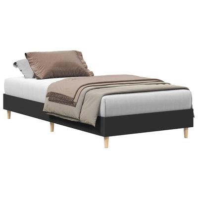 Sängynrunko Ei Patjaa Musta 90x190 cm Engineered Wood