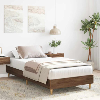 Sängynrunko Ei Patjaa Ruskea Tammi 90x190 cm Engineered Wood