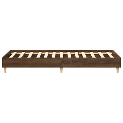 Sängynrunko Ei Patjaa Ruskea Tammi 90x190 cm Engineered Wood