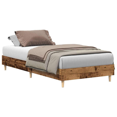 Sängynrunko Ei Patja Vanha Puu 90x190 cm Engineered Wood