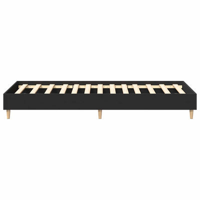 Sängynrunko Ei Patjaa Musta 75x190 cm Engineered Wood