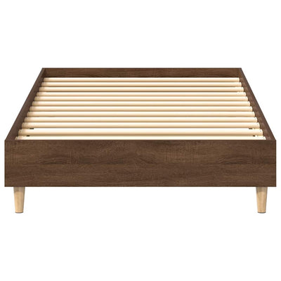 Sängynrunko Ei Patjaa Ruskea Tammi 75x190 cm Engineered Wood