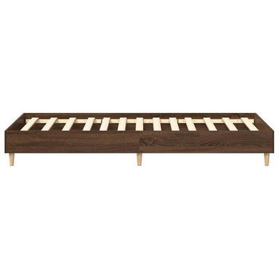 Sängynrunko Ei Patjaa Ruskea Tammi 75x190 cm Engineered Wood