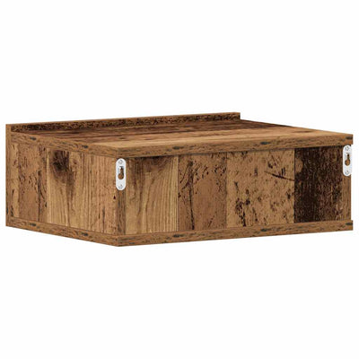 Kelluva yöpöytä Old Wood 40x32x15 cm Engineered Wood