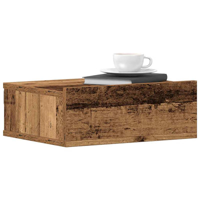 Kelluva yöpöytä Old Wood 40x32x15 cm Engineered Wood