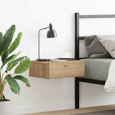 Käsityöläinen tammi kelluva yöpöytä Saif 40x32x15cm (puinen)