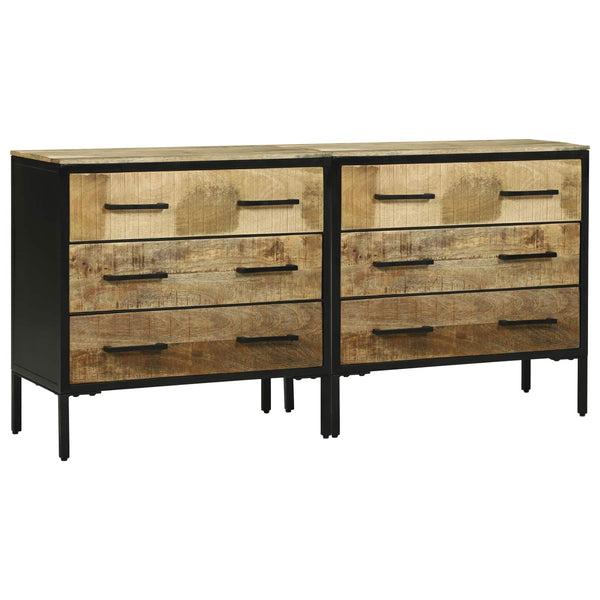Sivupöydät 70 x 35 x 70 cm Ruskea Täysi karkea mangopuu